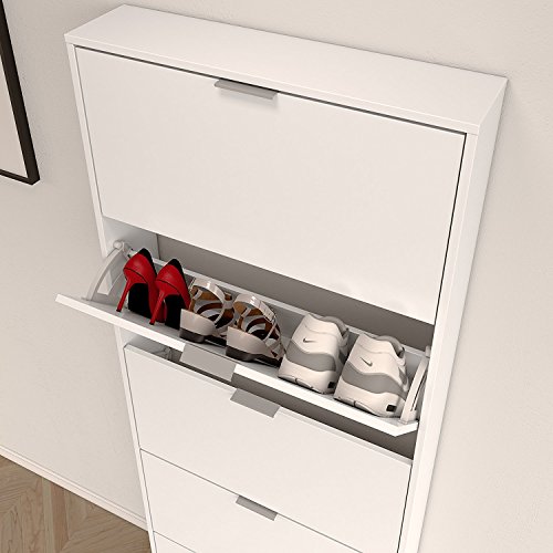Habitdesign Zapatero con 5 Puertas, Mueble Zapatero Estrecho Dormitorio,Capacidad 15 Pares, Color Blanco Brillo, Medidas: 70 x 180 x 17 cm de Fondo Habitdesign Zapatero con 5 Puertas, Mueble Zapatero Estrecho Dormitorio,Capacidad 15 Pares, Color Blanco Brillo, Medidas: 70 x 180 x 17 cm de Fondo