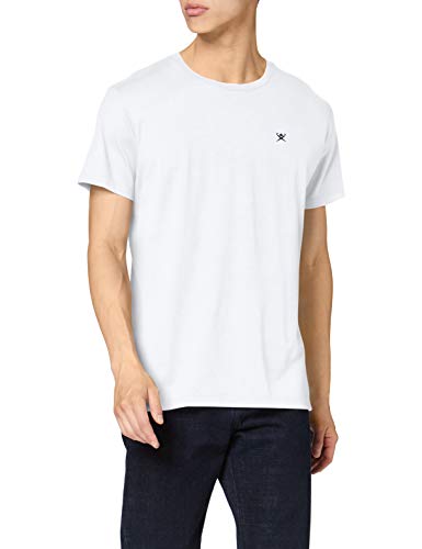 Hackett London SS Logo tee Camiseta, Blanco (White 800), M para Hombre