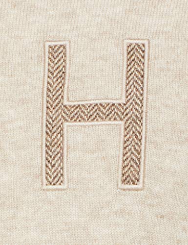 Hackett London Tweed Trim Crew suéter, Beige (Oatmeal 8hw), XL para Hombre Hackett London Tweed Trim Crew suéter, Beige (Oatmeal 8hw), XL para Hombre