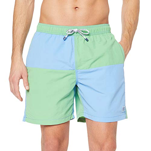 Hackett Quad Volley Pantalones Cortos, Multicolor (Green/Blue 6AM), Medium para Hombre