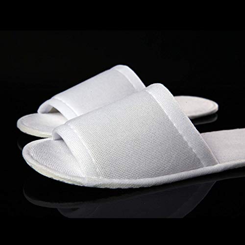 H.aetn Zapatillas de SPA con Punta Abierta, Zapatillas de Hotel con Suela Antideslizante a Granel para Bodas, 50 Pares, White_28x11cm / 11x4.3inch