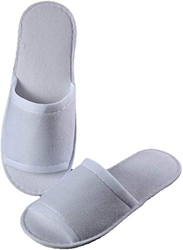 H.aetn Zapatillas de SPA con Punta Abierta, Zapatillas de Hotel con Suela Antideslizante a Granel para Bodas, 50 Pares, White_28x11cm / 11x4.3inch