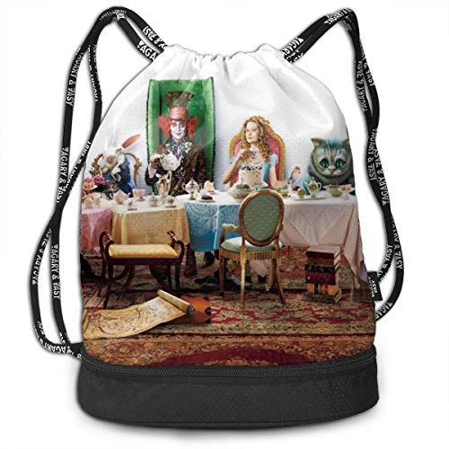 Hagerloo Alicia en el país de Las Maravillas Mochila con cordón para Gimnasio Bolsa de Cuerda Deportiva Escuela Yoga Niños Mochilas de Viaje para Hombres y Mujeres Hagerloo Alicia en el país de Las Maravillas Mochila con cordón para Gimnasio Bolsa de Cuerda Deportiva Escuela Yoga Niños Mochilas de Viaje para Hombres y Mujeres