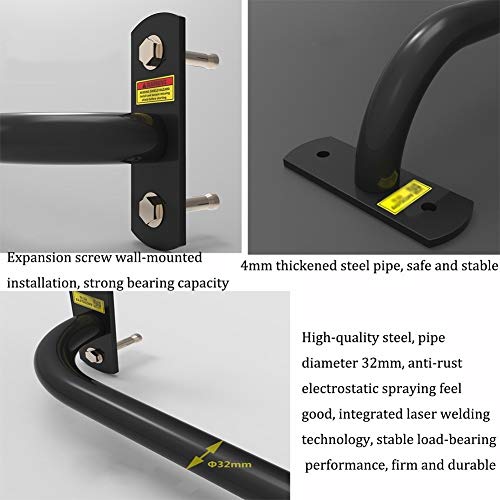 HAHABarras de dominadas Pull-up Cubierta Interna de Barras horizontales, de Acero Inoxidable/Acero de Barras horizontales, Instalación Tornillo de Carga de 200 kg (Color : Style1, Size : 100cm)