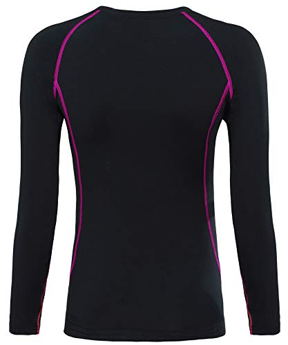 HAINES Conjunto Termico Mujer Ropa Interior Termica Esqui Camiseta Termica para Montaña Ciclismo Fitness Rosa Gr.36