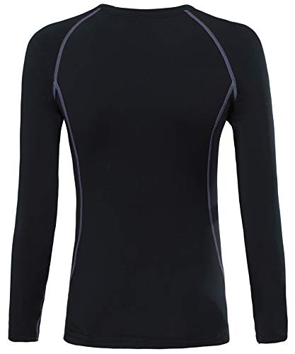 HAINES Ropa Interior Térmica Esqui Mujer Ropa Térmica Interior para Running Montaña Ciclismo Fitness Negro Gr.38