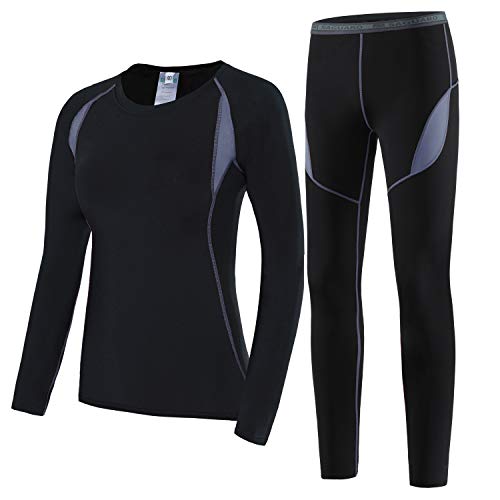 HAINES Ropa Interior Térmica Esqui Mujer Ropa Térmica Interior para Running Montaña Ciclismo Fitness Negro Gr.38 HAINES Ropa Interior Térmica Esqui Mujer Ropa Térmica Interior para Running Montaña Ciclismo Fitness Negro Gr.38