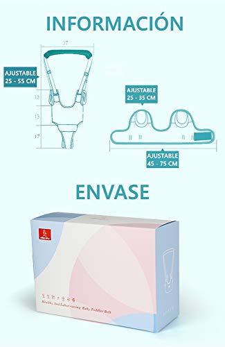 Haioo Arnés de Seguridad Bebés para Aprender Caminar Ajustable Andador Seguro 2 en 1 para Bebés de 6 a 36 meses (Azul)