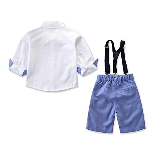 HaiQianXin 2 unids/Set Kid Boys Caballero Traje Ropa Pajarita T Shirt Tops + Suspender Pantalones (Size : 2Y-3Y) HaiQianXin 2 unids/Set Kid Boys Caballero Traje Ropa Pajarita T Shirt Tops + Suspender Pantalones (Size : 2Y-3Y)