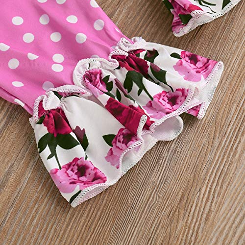 HaiQianXin 3 unids/Set Niños Bebé Niña Ropa Floral Conjunto Sin Mangas Top Camisa Blusa + Volantes Pantalones + Diadema Traje Traje (Size : 1T-2T)