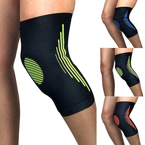 HaiQianXin Rodilleras de 1 Pieza para Ejercicios de Rodilla Rodillera Protectora Soporte de Apoyo de Rodilla (Color : Black+Green, Size : M)