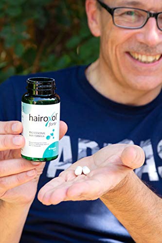 HAIROXOL-Cápsulas tratamiento anti-caída de cabello | Bitoina, Zinc, vitaminas, Selenio, L-Carnitina | Crecepelo | crecimiento capilar en hombres y mujeres | piel, barba, uñas | 60 pastillas