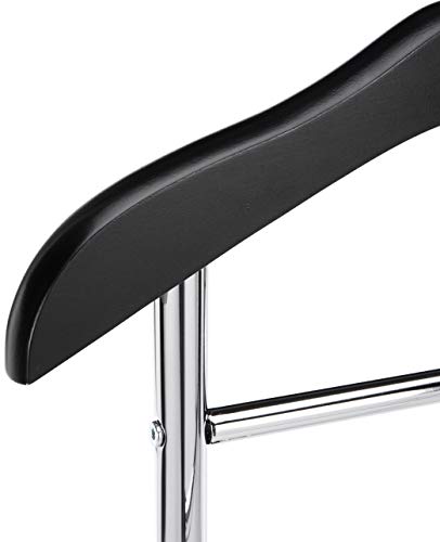 Haku Möbel soporte de valet acero tubular cromado negro, altura 110 cm