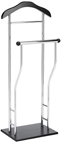 Haku Möbel soporte de valet acero tubular cromado negro, altura 110 cm