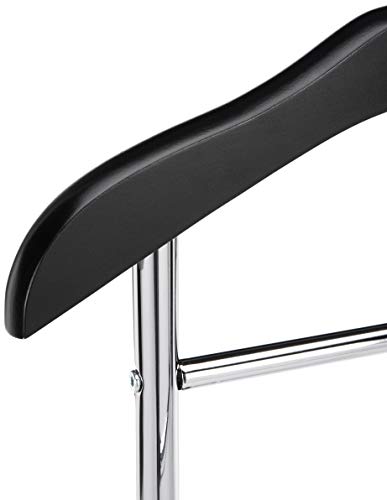 Haku Möbel soporte de valet acero tubular cromado negro, altura 110 cm