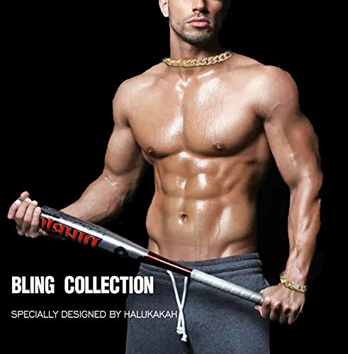Halukakah Hombre Cadena Blanco Oro Plateado 14mm Pulseras,Iced out con Diamantes,Plata,Miami Cadena Cubana,18cm,con Caja Halukakah Hombre Cadena Blanco Oro Plateado 14mm Pulseras,Iced out con Diamantes,Plata,Miami Cadena Cubana,18cm,con Caja
