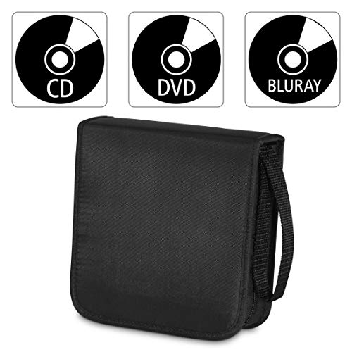 Hama - Estuche porta CD para 40 CD/DVD/Blu-rays, portafolios para guardar CD, negro