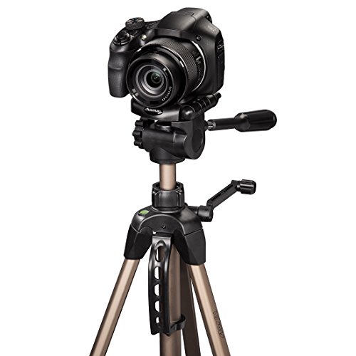 Hama Star 61 - Trípode ligero (con cabezal de 3 vías, altura 60-153 cm, peso 1220 g, trípode fotográfico con bolsa de transporte incluida), Bronce