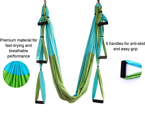 Hamaca de Yoga Aéreo Hamacas, Antigravedad Yoga Hamaca,Yoga Trapecio para Ejercicios de Yoga Antigravedad para Aliviar el Dolor de Espalda (Azul&Verde) Hamaca de Yoga Aéreo Hamacas, Antigravedad Yoga Hamaca,Yoga Trapecio para Ejercicios de Yoga Antigravedad para Aliviar el Dolor de Espalda (Azul&Verde)