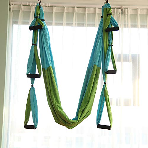 Hamaca de Yoga Aéreo Hamacas, Antigravedad Yoga Hamaca,Yoga Trapecio para Ejercicios de Yoga Antigravedad para Aliviar el Dolor de Espalda (Azul&Verde) Hamaca de Yoga Aéreo Hamacas, Antigravedad Yoga Hamaca,Yoga Trapecio para Ejercicios de Yoga Antigravedad para Aliviar el Dolor de Espalda (Azul&Verde)