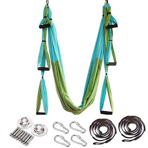 Hamaca de Yoga Aéreo Hamacas, Antigravedad Yoga Hamaca,Yoga Trapecio para Ejercicios de Yoga Antigravedad para Aliviar el Dolor de Espalda (Azul&Verde) Hamaca de Yoga Aéreo Hamacas, Antigravedad Yoga Hamaca,Yoga Trapecio para Ejercicios de Yoga Antigravedad para Aliviar el Dolor de Espalda (Azul&Verde)