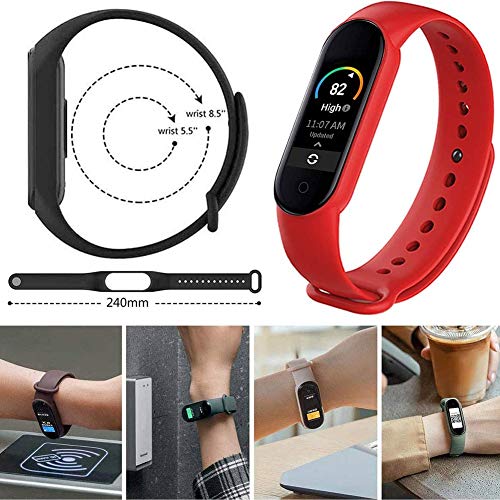 Hanbee 15 Piezas Correas para Xiaomi Mi Band 5, 4 Piezas TPU Protector Pantalla para Xiaomi Mi Band 5, Silicona Correa de Repuesto Suave, Pulseras para Xiaomi Mi Band 5