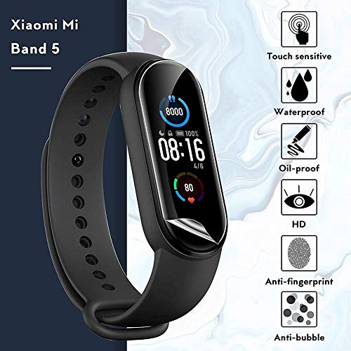 Hanbee 15 Piezas Correas para Xiaomi Mi Band 5, 4 Piezas TPU Protector Pantalla para Xiaomi Mi Band 5, Silicona Correa de Repuesto Suave, Pulseras para Xiaomi Mi Band 5