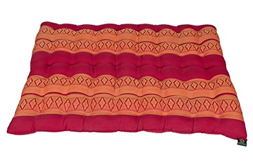 Handelsturm Set de meditación con Relleno de Kapok Compuesto por un cojín de meditación Zafu y colchoneta Zabuton para meditación sentada y Yoga (Naranja y Rojo)