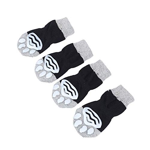 Handfly Juego de 4 Calcetines de algodón para Mascotas, Calcetines Antideslizantes para Perros, Calcetines para Gatos, Protector de Pata de Gato, Ropa Interior para Gatos pequeños y medianos Handfly Juego de 4 Calcetines de algodón para Mascotas, Calcetines Antideslizantes para Perros, Calcetines para Gatos, Protector de Pata de Gato, Ropa Interior para Gatos pequeños y medianos