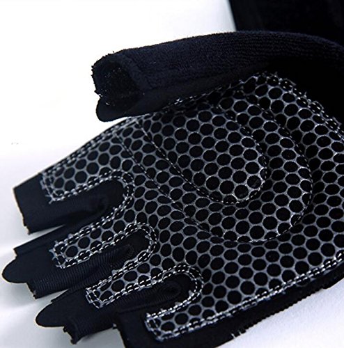 Handguards Manoplas Deportes Bike Fitness Guantes Hombre Mancuerna Entrenamiento Medio Dedo Transpirable Negro 16-18cm 18-20cm 20-21.5cm 21.5-22.5cm (Tamaño : 18-20cm)