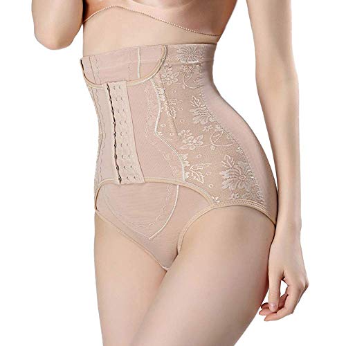 HanFashion Faja Reductora Postparto Braguitas Adelgazantes Abdomen Ropa Interior Lencería Moldeadora Shapewear Body Shaper Panty Mujer Cintura Alta sin Costuras Braguitas Moldeadoras (L, Albaricoque)