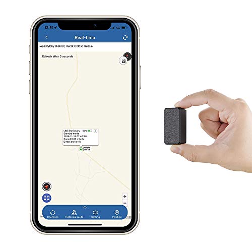 Hangang Mini GPS Tracker Localizador GPS Rastreador GPS Antirrobo de SMS Seguimiento en Tiempo Real para Coche Vehículos Moto Bicicletas Niños Billetera Documentos