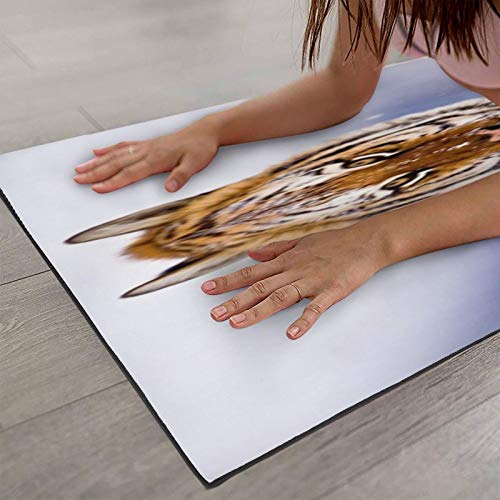 Hangdachang Esterilla de yoga Tiger In Snow de 0,4 – 0,5 mm, antideslizante, ideal para todo tipo de yoga, pilates y ejercicios de suelo (61 x 236 cm) Hangdachang Esterilla de yoga Tiger In Snow de 0,4 – 0,5 mm, antideslizante, ideal para todo tipo de yoga, pilates y ejercicios de suelo (61 x 236 cm)