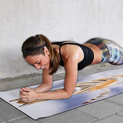 Hangdachang Esterilla de yoga Tiger In Snow de 0,4 – 0,5 mm, antideslizante, ideal para todo tipo de yoga, pilates y ejercicios de suelo (61 x 236 cm)