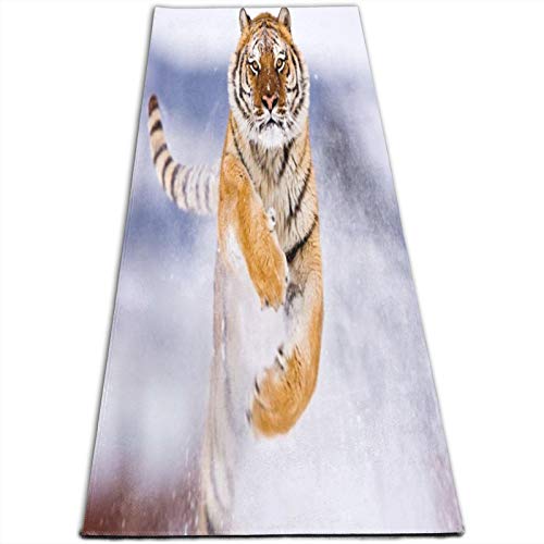 Hangdachang Esterilla de yoga Tiger In Snow de 0,4 – 0,5 mm, antideslizante, ideal para todo tipo de yoga, pilates y ejercicios de suelo (61 x 236 cm) Hangdachang Esterilla de yoga Tiger In Snow de 0,4 – 0,5 mm, antideslizante, ideal para todo tipo de yoga, pilates y ejercicios de suelo (61 x 236 cm)