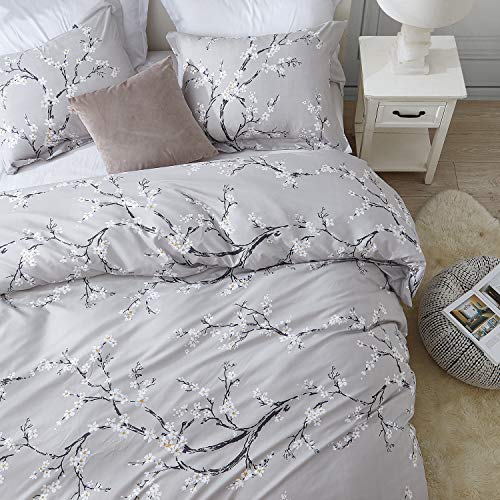 Hansleep Funda Nórdica Cama 105, Funda Edredón 200x200 cm de Flores de Ciruelo Blanco Hipoalergénica, Juego de Fundas Nórdicas de Microfibra con 2 Fundas de Almohada 50x75cm Suave Transpirable Hansleep Funda Nórdica Cama 105, Funda Edredón 200x200 cm de Flores de Ciruelo Blanco Hipoalergénica, Juego de Fundas Nórdicas de Microfibra con 2 Fundas de Almohada 50x75cm Suave Transpirable