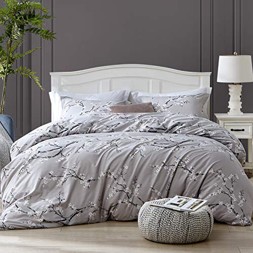 Hansleep Funda Nórdica Cama 105, Funda Edredón 200x200 cm de Flores de Ciruelo Blanco Hipoalergénica, Juego de Fundas Nórdicas de Microfibra con 2 Fundas de Almohada 50x75cm Suave Transpirable Hansleep Funda Nórdica Cama 105, Funda Edredón 200x200 cm de Flores de Ciruelo Blanco Hipoalergénica, Juego de Fundas Nórdicas de Microfibra con 2 Fundas de Almohada 50x75cm Suave Transpirable