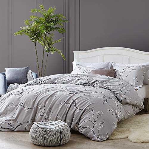 Hansleep Funda Nórdica Cama 105, Funda Edredón 200x200 cm de Flores de Ciruelo Blanco Hipoalergénica, Juego de Fundas Nórdicas de Microfibra con 2 Fundas de Almohada 50x75cm Suave Transpirable Hansleep Funda Nórdica Cama 105, Funda Edredón 200x200 cm de Flores de Ciruelo Blanco Hipoalergénica, Juego de Fundas Nórdicas de Microfibra con 2 Fundas de Almohada 50x75cm Suave Transpirable
