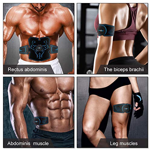 Haofy Electroestimulador Muscular Abdominales Cinturón EMS Eléctrico Estimulador AbS Masajeador para Hombres Mujeres y Culturistas