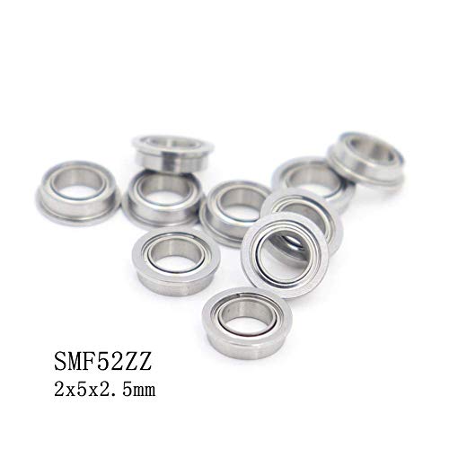 HAOJUE Rodamiento de bolas de una fila profunda SMF52ZZ ABEC-1, 5 unidades, 2 x 5 x 2,5 mm, rodamientos de bolas de acero inoxidable miniatura S LF520ZZ MF52 ZZ