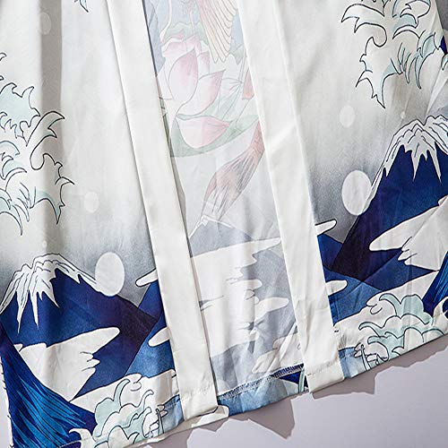 HAORUN - Chaqueta Tipo Kimono para Hombre Blanco Blanco L HAORUN - Chaqueta Tipo Kimono para Hombre Blanco Blanco L