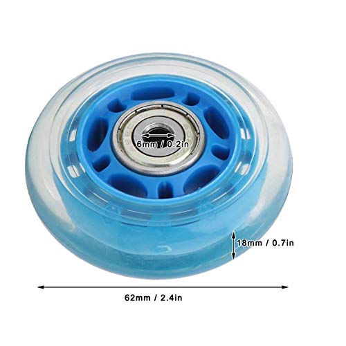 Haoweiwei HWW-Wheels, 2.5in 62mm Ruedas Rueda Azul Transparente de rodamiento silencioso con 608ZZ PU Carro del Equipaje Accesorios Patines Haoweiwei HWW-Wheels, 2.5in 62mm Ruedas Rueda Azul Transparente de rodamiento silencioso con 608ZZ PU Carro del Equipaje Accesorios Patines