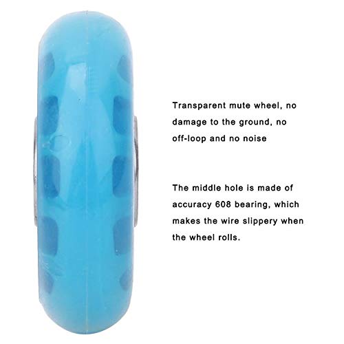 Haoweiwei HWW-Wheels, Ruedas de ricino 2,5 Pulgadas Ruedas Rueda Azul Transparente de rodamiento silencioso con 608ZZ PU Carro del Equipaje Patines Accesorios Haoweiwei HWW-Wheels, Ruedas de ricino 2,5 Pulgadas Ruedas Rueda Azul Transparente de rodamiento silencioso con 608ZZ PU Carro del Equipaje Patines Accesorios