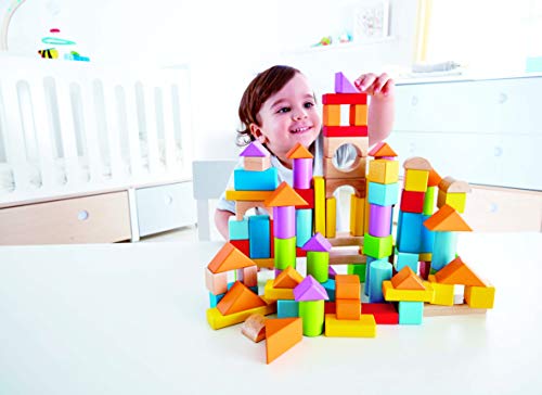 Hape- Puzle de Madera 101 Bloques, Multicolor (6918247)