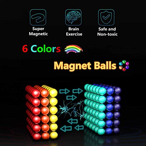 HapeeFun Bolas de Rompecabezas mágico Bola Descompresión Desarrollo Inteligente Juguetes Regalo Ideales para niños y Adultos - 6 Colores-216pcs