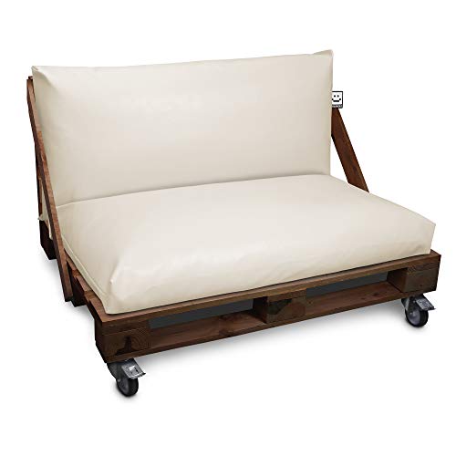 HAPPERS Cojín Impermeable y Desenfundable para Palets en Polipiel Exterior Crudo 120x80x20 HAPPERS Cojín Impermeable y Desenfundable para Palets en Polipiel Exterior Crudo 120x80x20