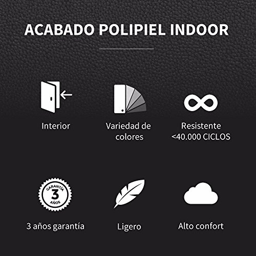 HAPPERS Puff Gris Convertible en Cama cómoda con Funda de Polipiel incluida, Futón con Cama colchon, colchoneta Convertible en Puff o cómodo sillón Fabricado en España. Incluye 3 años de garantía