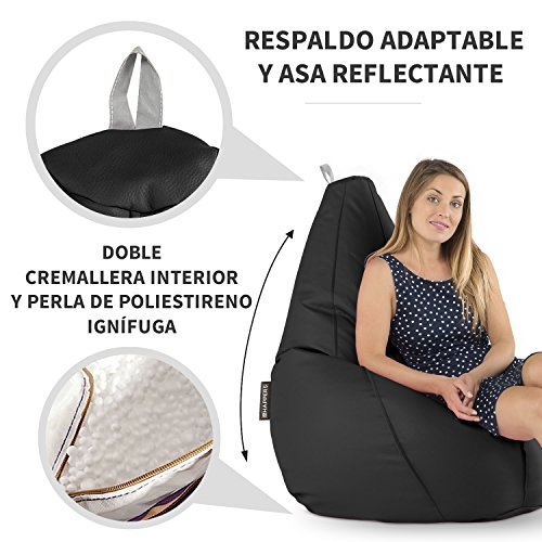 HAPPERS Puff Pera Polipiel Interior Turquesa XL