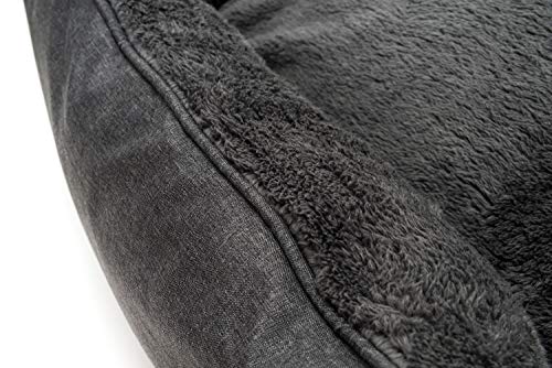 Happilax Cama para Perro Mediano, Lavable con Almohadas de Felpa Reversibles, Gris Happilax Cama para Perro Mediano, Lavable con Almohadas de Felpa Reversibles, Gris