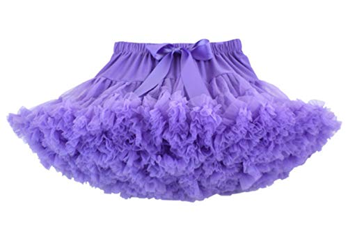 Happy cherry - Falda de Princesa de Tutú para Bebé Nina Vestido Corto de Tul para Danza Fiestas de Cosplay Boda Ropa de Volantes para Disfraz Boda para Niñas de 5-7 Años - Morado